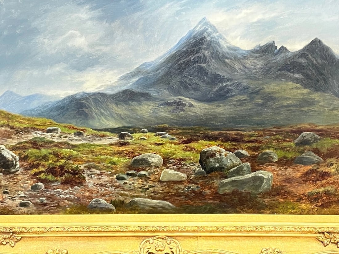 Mystic Highlands Victorian Scottish Oil Painting Sgùrr nan Gillean Isle Skye - 6