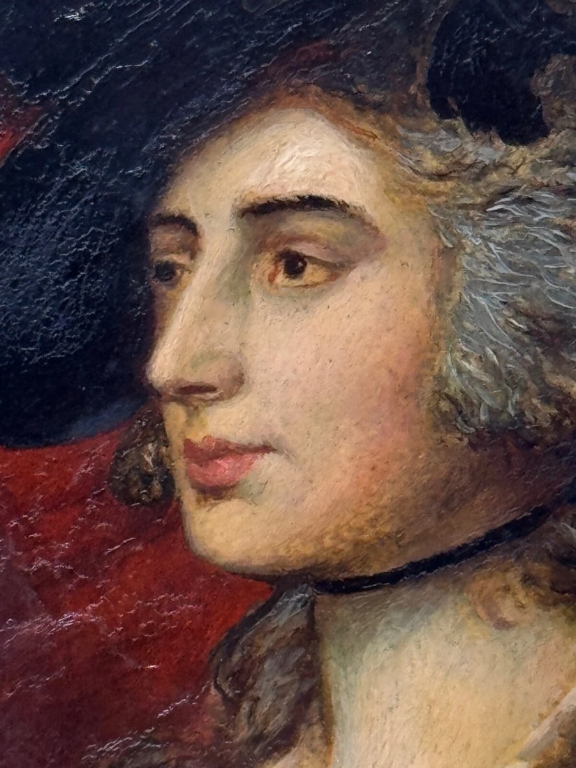Oil Portrait Welsh Actress Sarah Siddons née Kemble After Thomas Gainsborough - 12