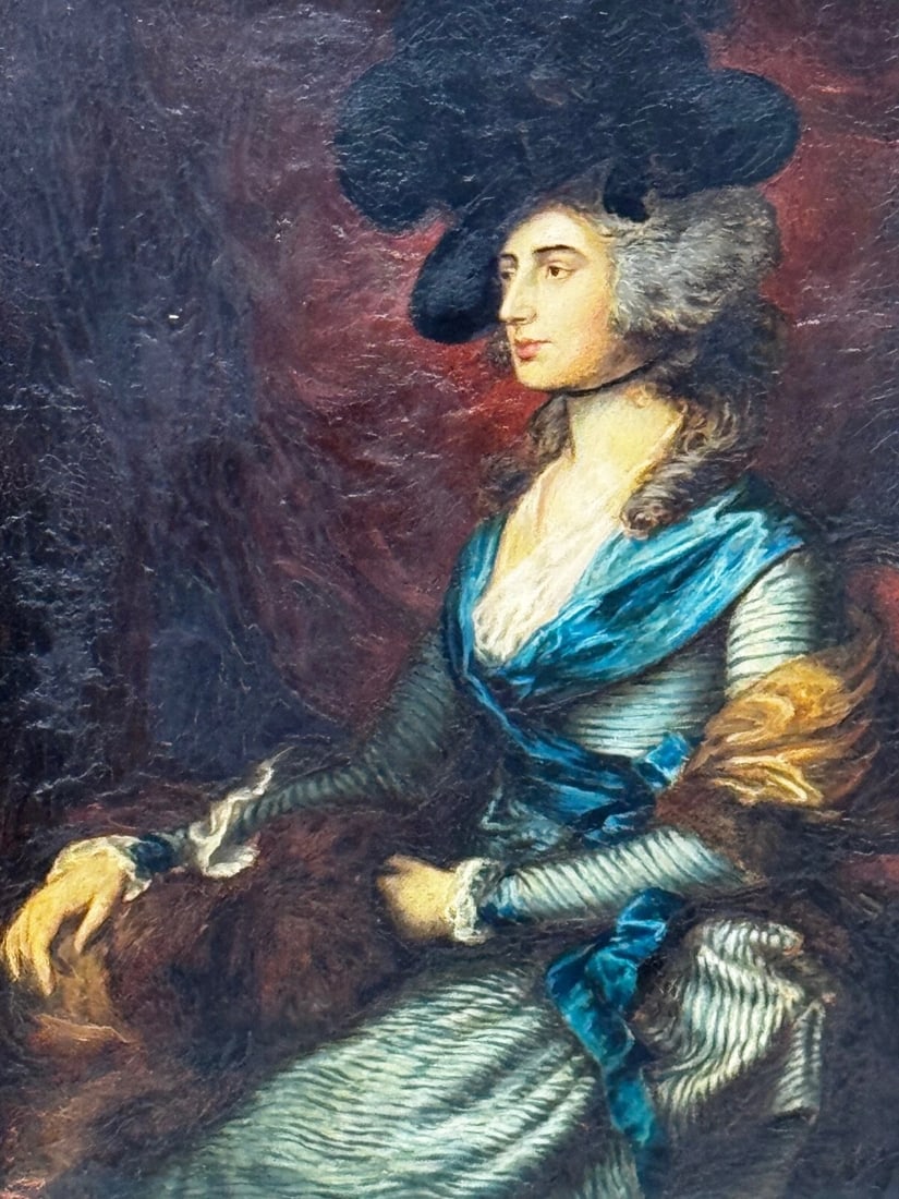 Oil Portrait Welsh Actress Sarah Siddons née Kemble After Thomas Gainsborough - 2