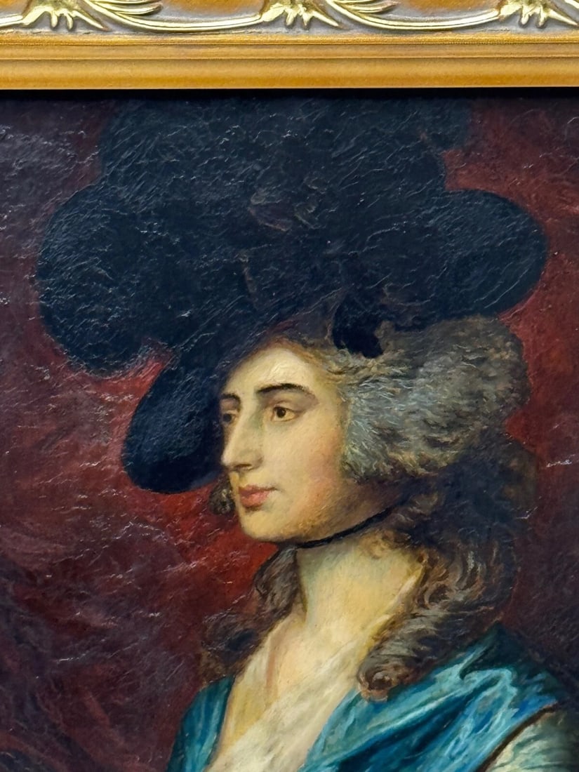 Oil Portrait Welsh Actress Sarah Siddons née Kemble After Thomas Gainsborough - 3