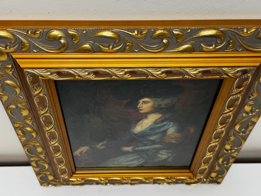 Oil Portrait Welsh Actress Sarah Siddons née Kemble After Thomas Gainsborough - 7