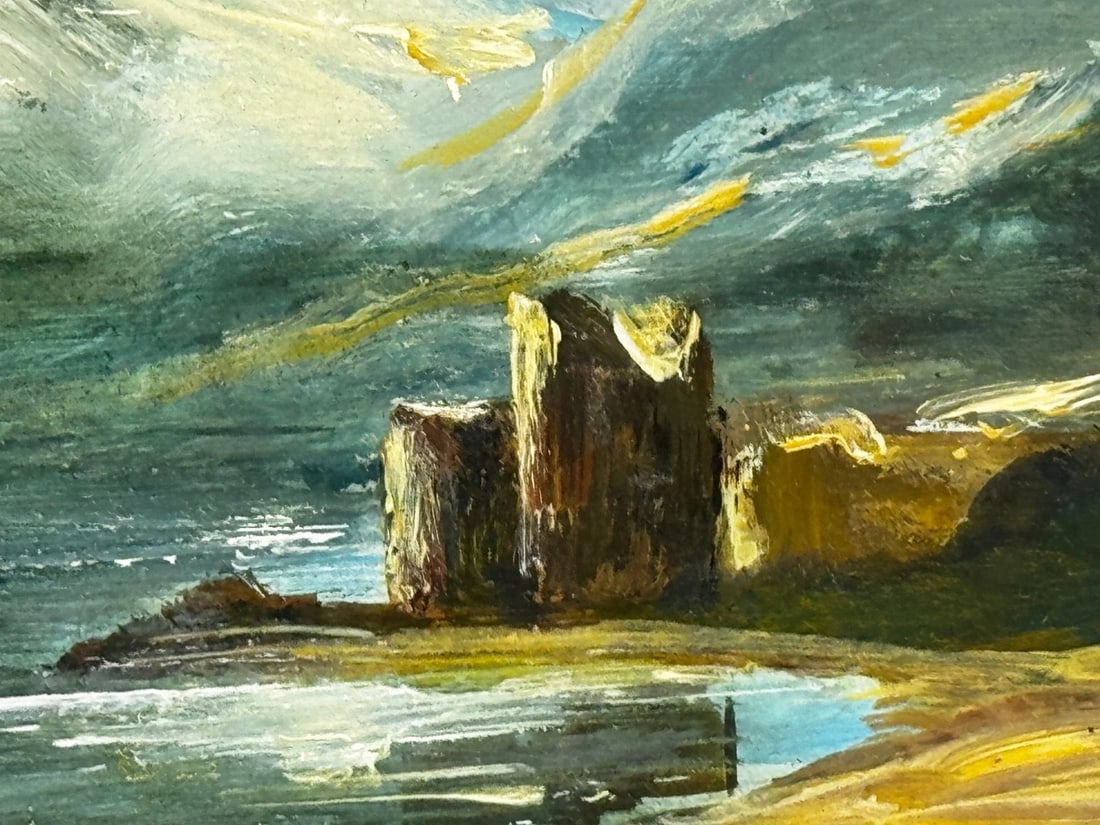Oil Painting Urquhart Castle Loch Ness Scottish Highlands Nocturnal Moonlight - 10