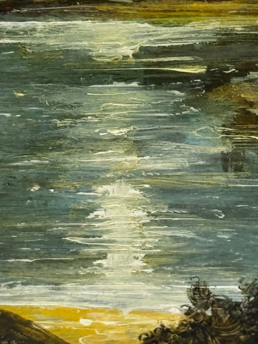 Oil Painting Urquhart Castle Loch Ness Scottish Highlands Nocturnal Moonlight - 13