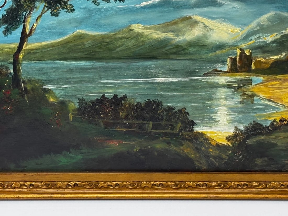 Oil Painting Urquhart Castle Loch Ness Scottish Highlands Nocturnal Moonlight - 3