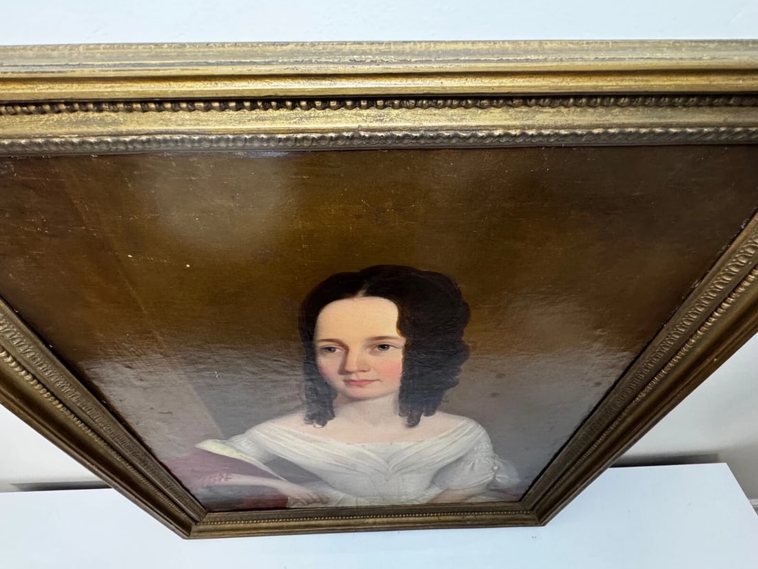 Large Early 19th Century English Oil Painting Portrait Lady Sara Losh 1785–1853 - 11