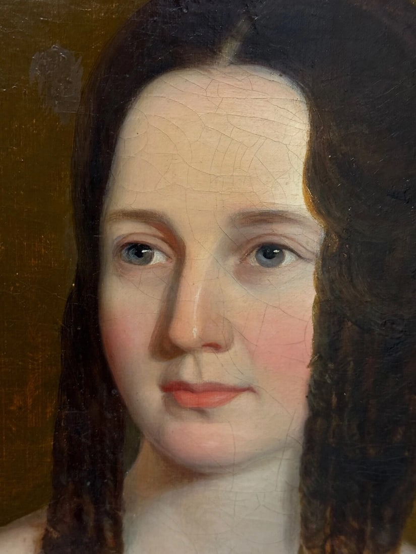 Large Early 19th Century English Oil Painting Portrait Lady Sara Losh 1785–1853 - 3