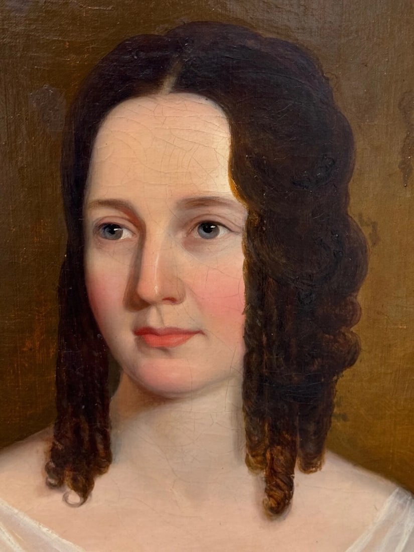Large Early 19th Century English Oil Painting Portrait Lady Sara Losh 1785–1853 - 5