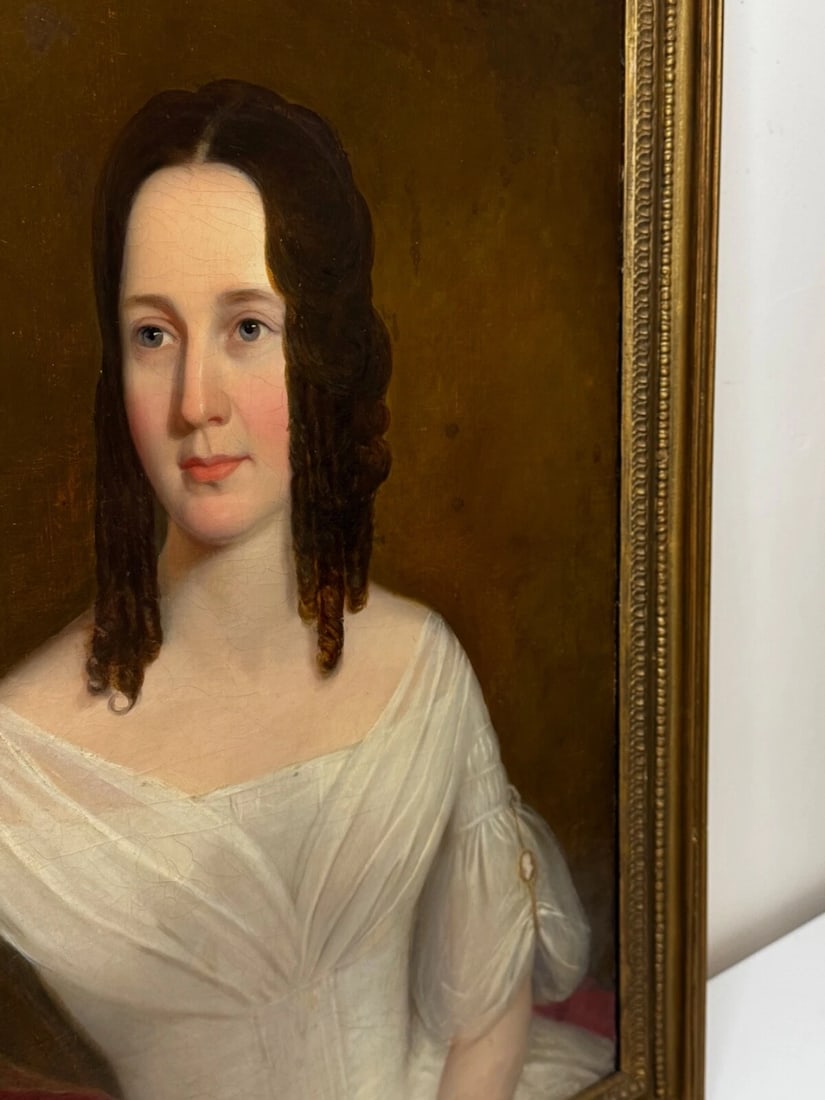 Large Early 19th Century English Oil Painting Portrait Lady Sara Losh 1785–1853 - 8