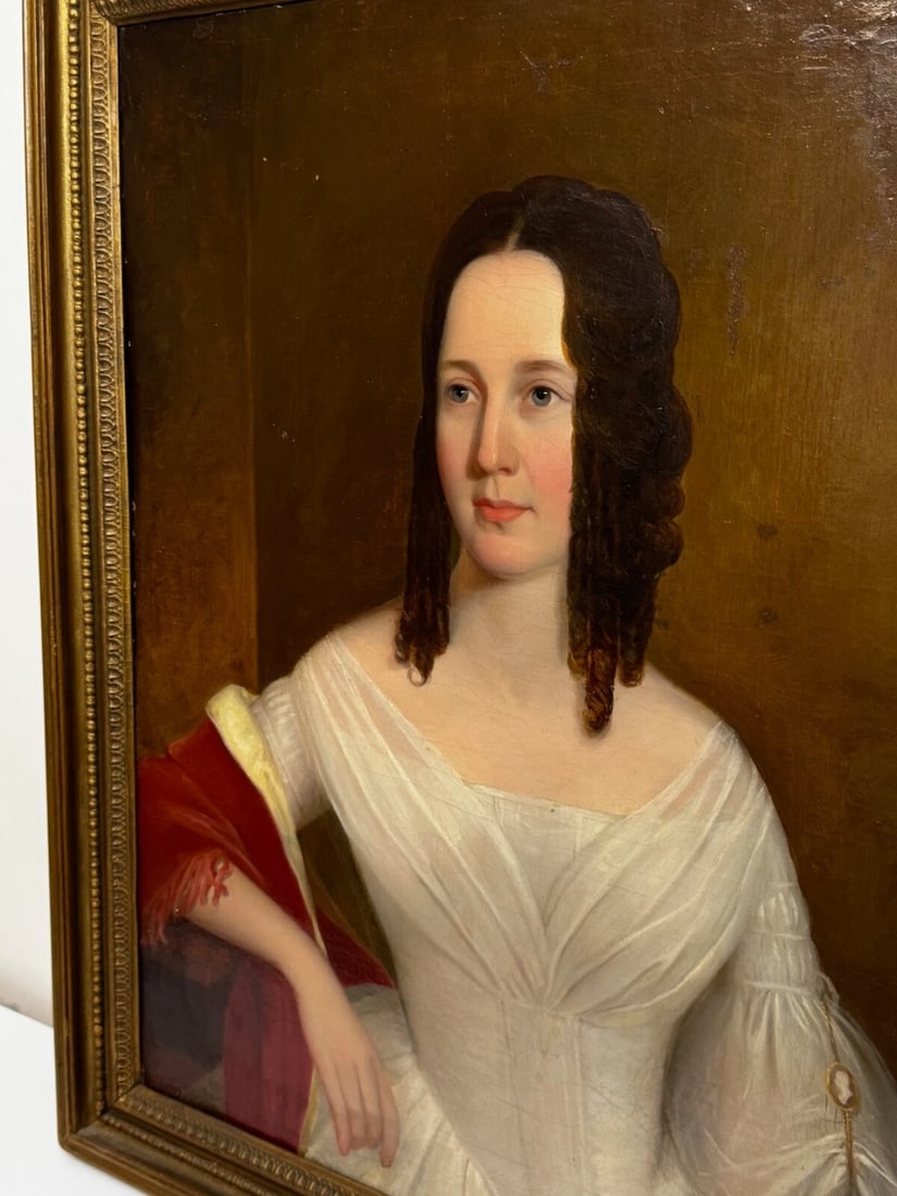 Large Early 19th Century English Oil Painting Portrait Lady Sara Losh 1785–1853 - 9