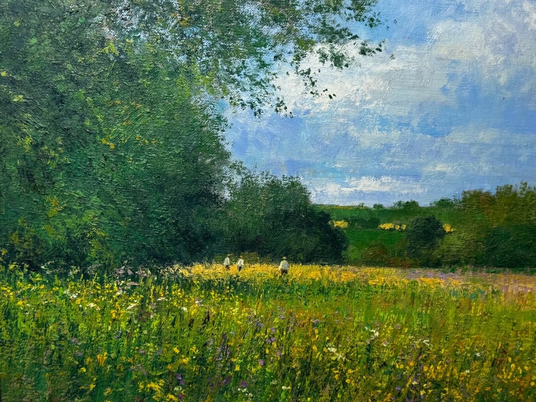 Oil Painting Banks of the Wye, Coppet Hill Herefordshire By Charles Neal - 10