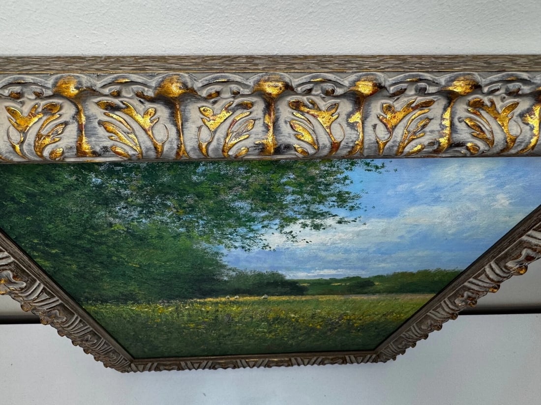 Oil Painting Banks of the Wye, Coppet Hill Herefordshire By Charles Neal - 7