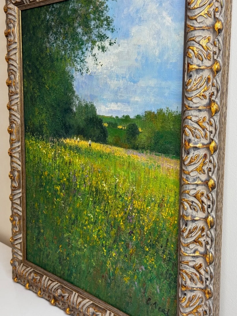 Oil Painting Banks of the Wye, Coppet Hill Herefordshire By Charles Neal - 9