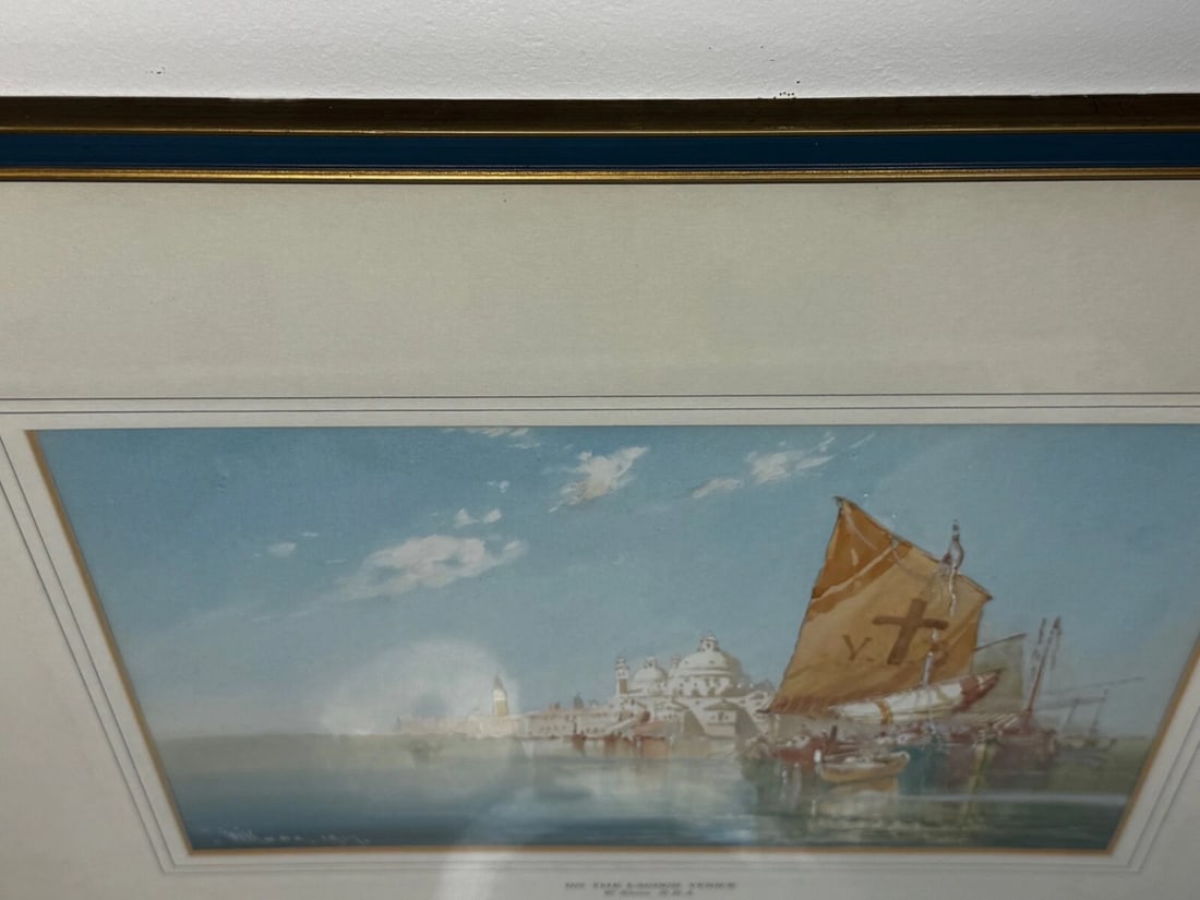 Marine Watercolour Painting On The Lagoon Venice by William Knox RBA C1917 - 11
