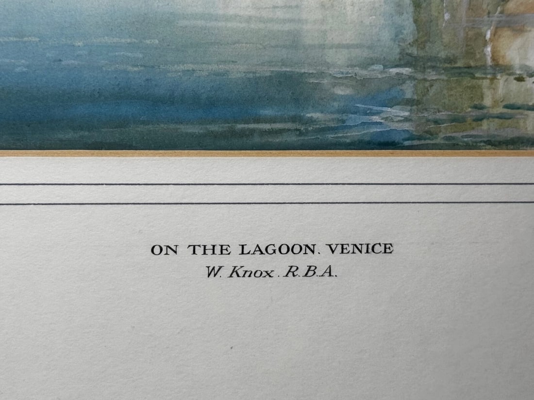 Marine Watercolour Painting On The Lagoon Venice by William Knox RBA C1917 - 13