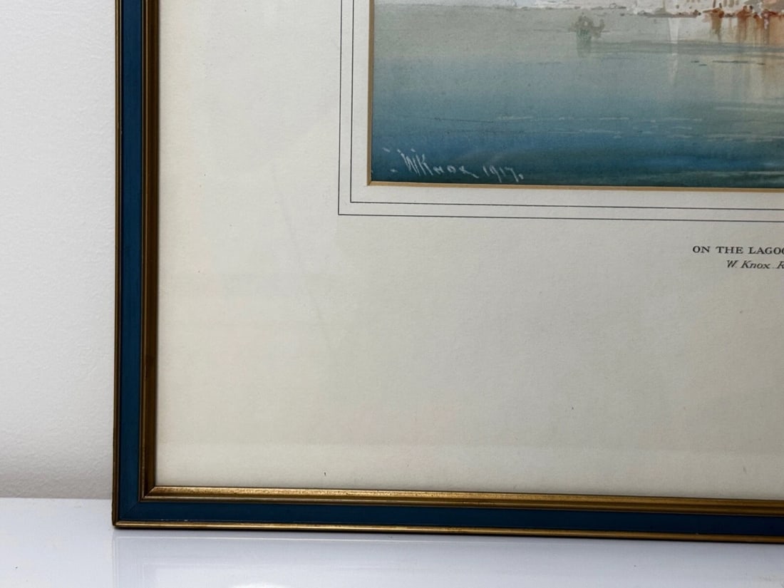 Marine Watercolour Painting On The Lagoon Venice by William Knox RBA C1917 - 14