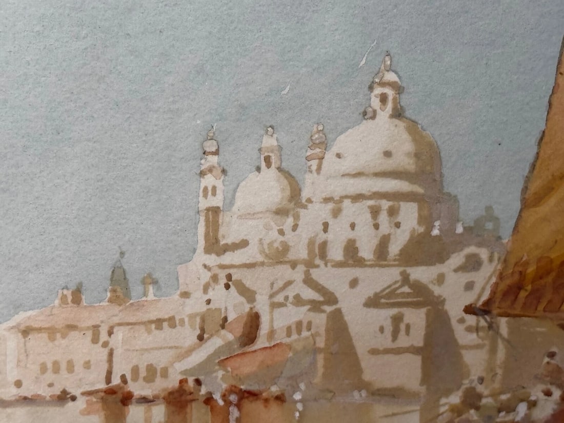 Marine Watercolour Painting On The Lagoon Venice by William Knox RBA C1917 - 19