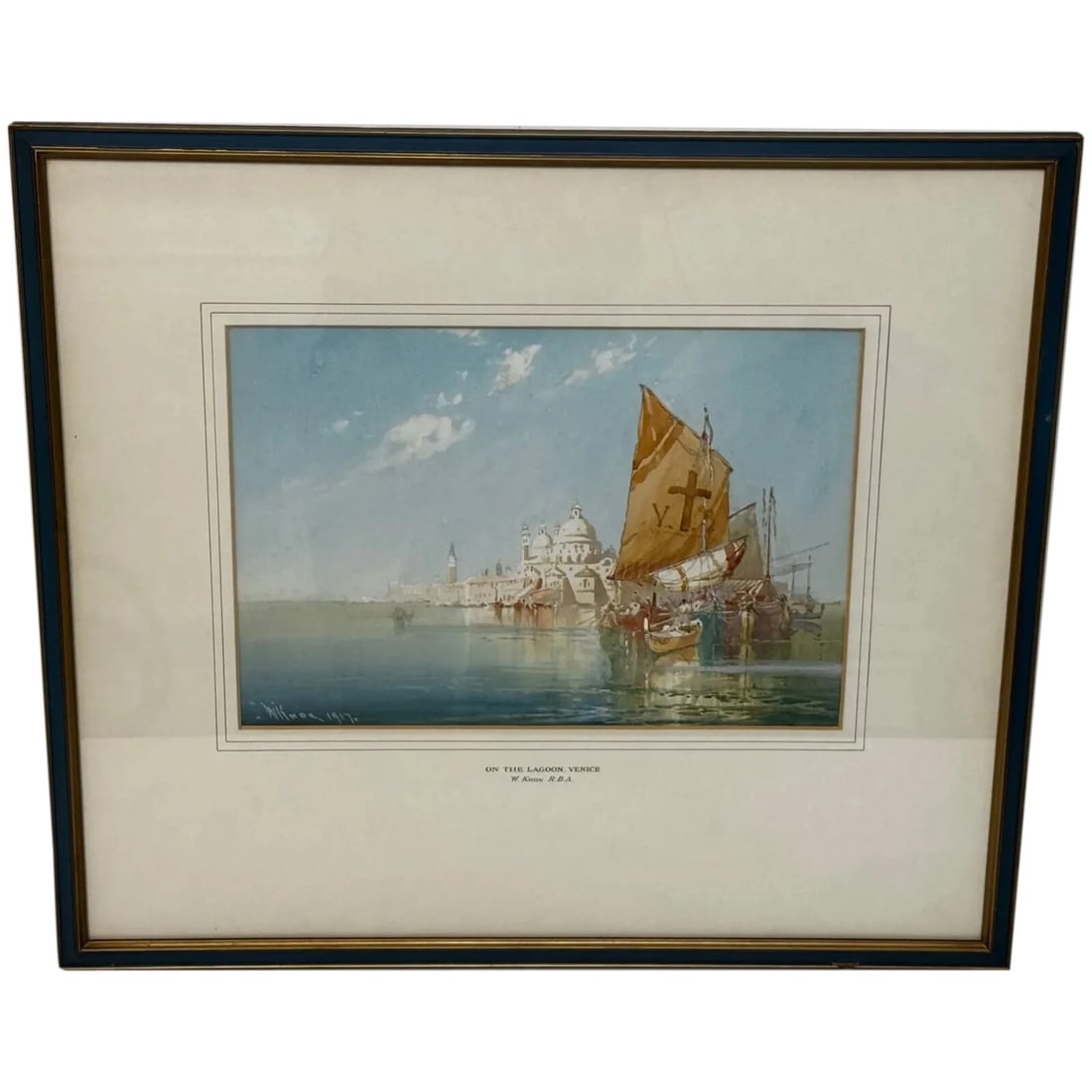 Marine Watercolour Painting On The Lagoon Venice by William Knox RBA C1917 (1 of 20)