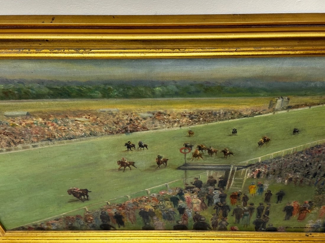 Oil Painting Ariostar Winning At Royal Ascot In the Manner of Lionel Edwards - 19