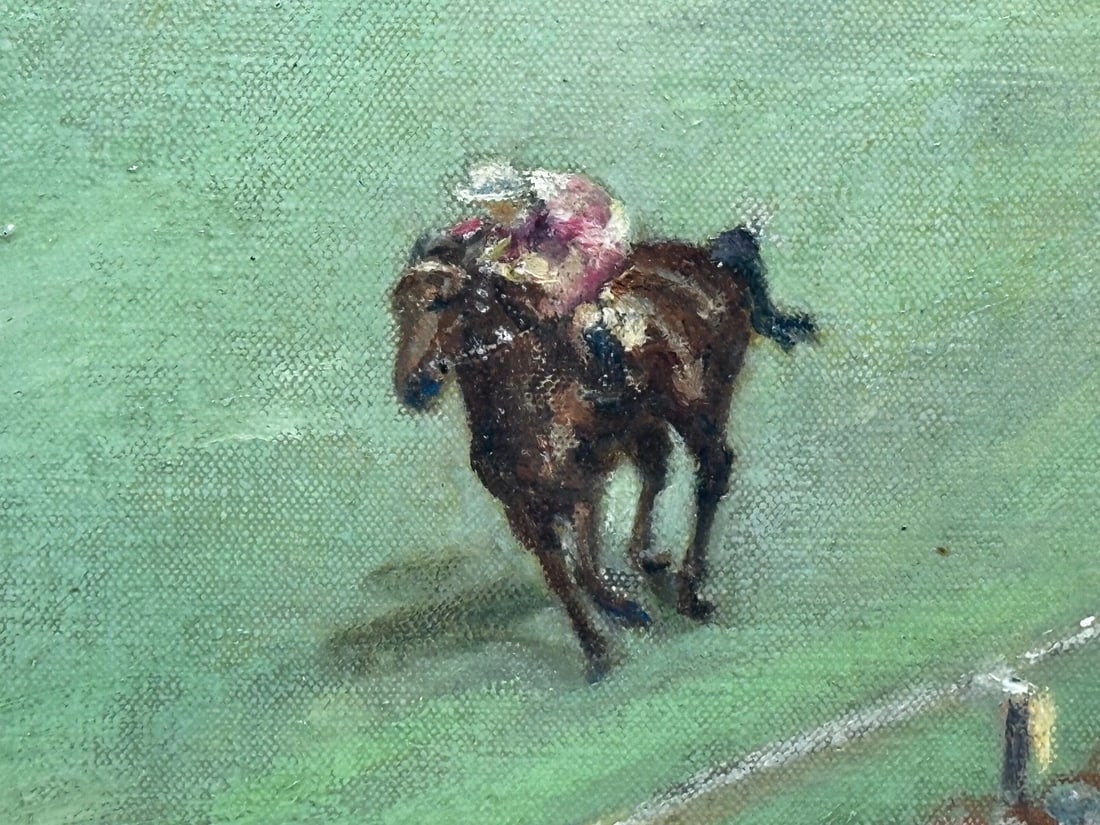 Oil Painting Ariostar Winning At Royal Ascot In the Manner of Lionel Edwards - 6