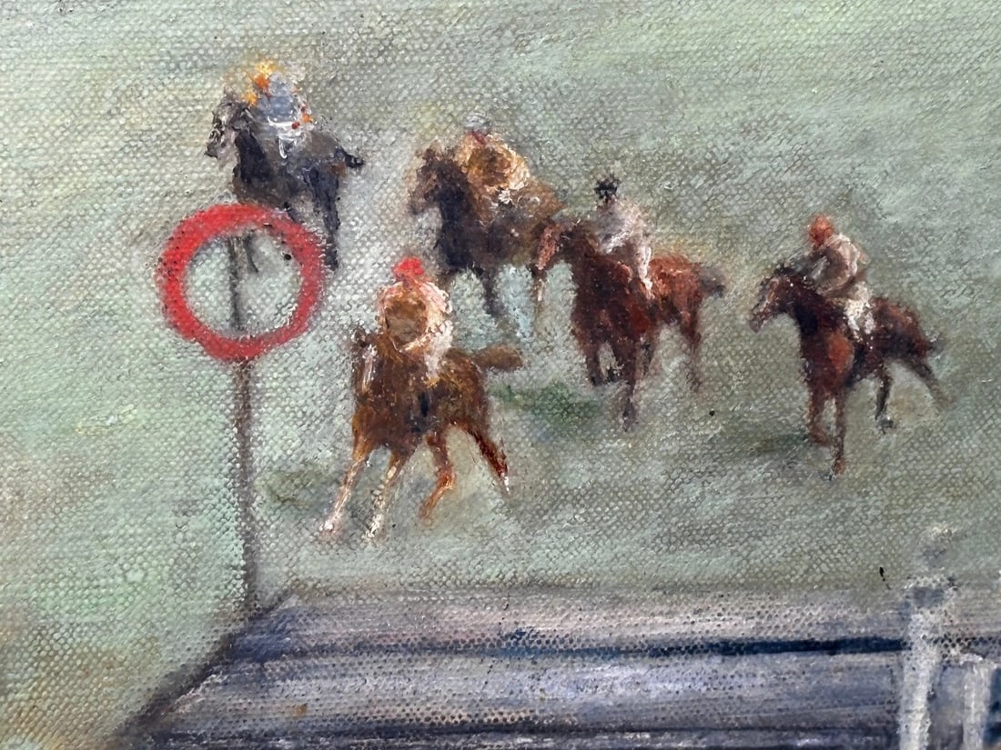 Oil Painting Ariostar Winning At Royal Ascot In the Manner of Lionel Edwards - 8