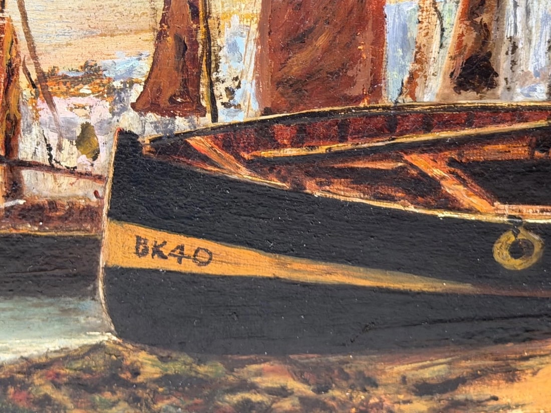 Painting North Shields Harbour The Old Low Light Manner of Bernard Benedict Hemy - 11