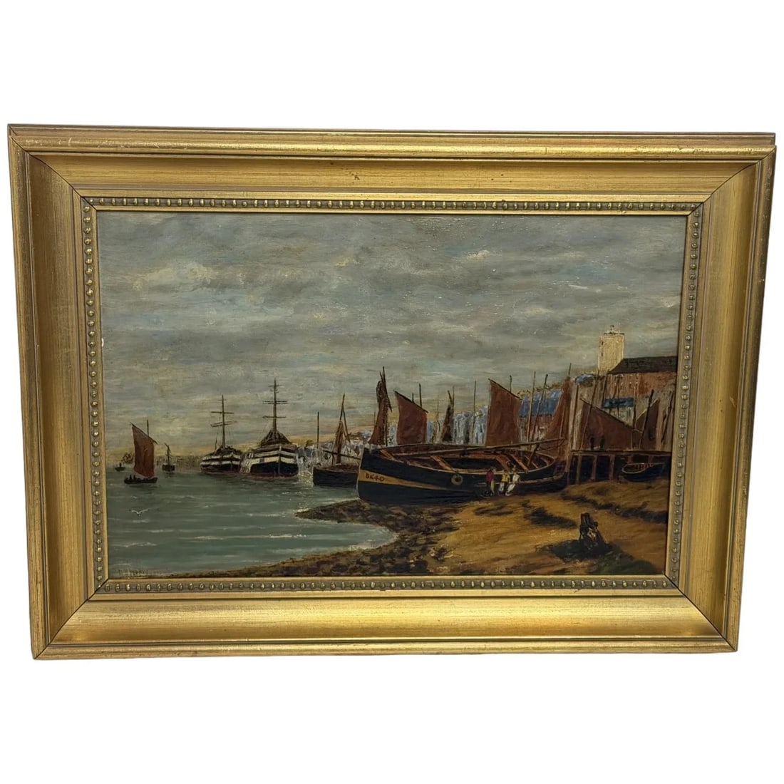 Painting North Shields Harbour The Old Low Light Manner of Bernard Benedict Hemy: Painting North Shields Harbour Low The Old Light Manner of Bernard Benedict Hemy Click images to enlarge Description 19th Century North Shields Harbour Marine Oil Painting, River Tyne