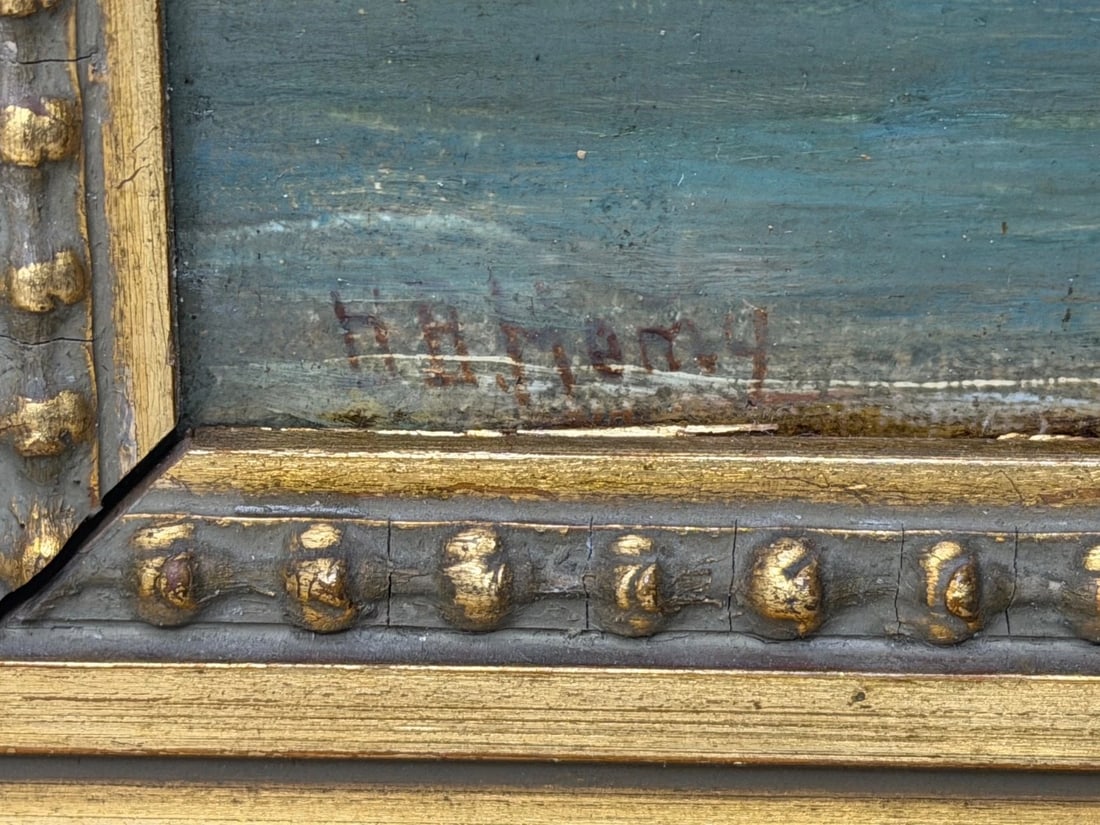 Painting North Shields Harbour The Old Low Light Manner of Bernard Benedict Hemy - 9