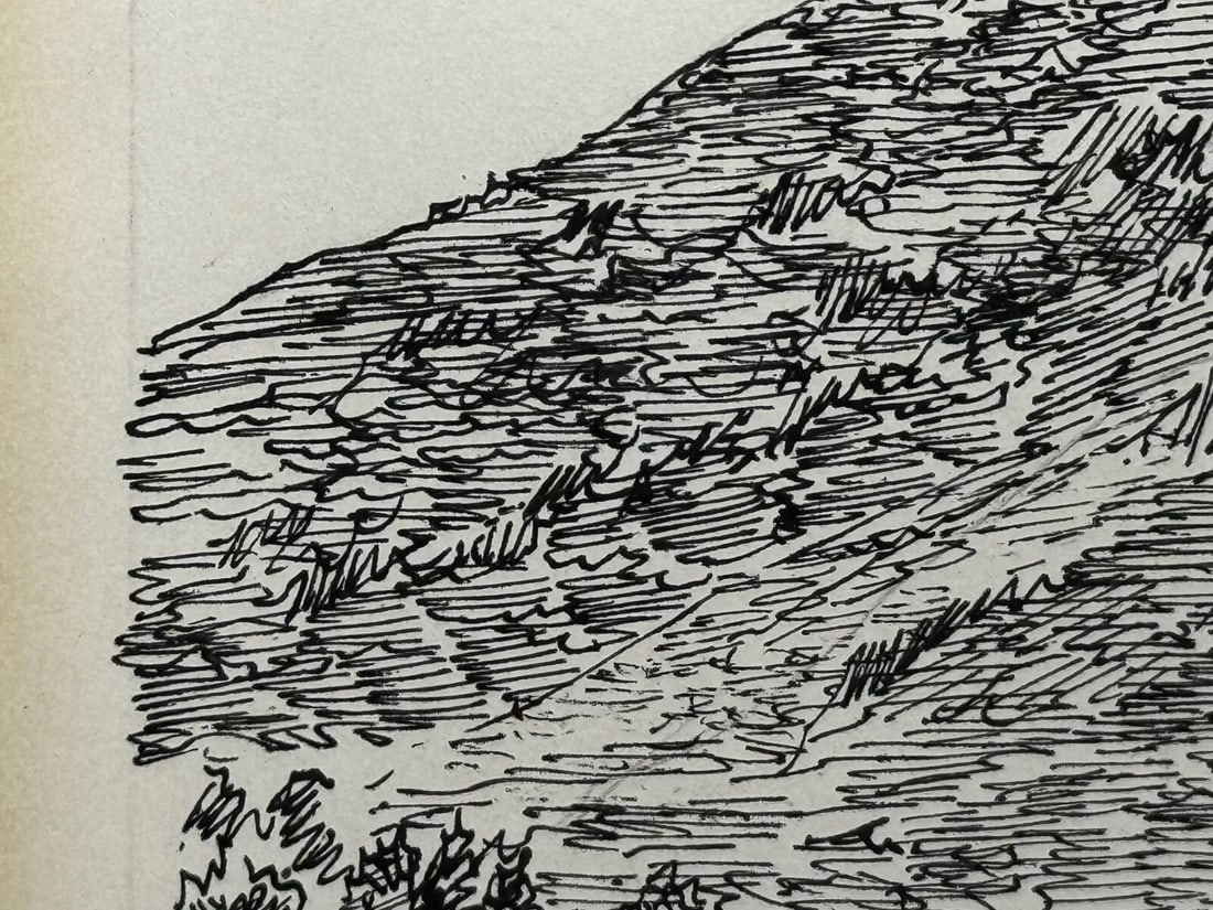 Pen Ink Drawing Low Fell From Lanthwaite Hill Lake District by Alfred Wainwright - 16