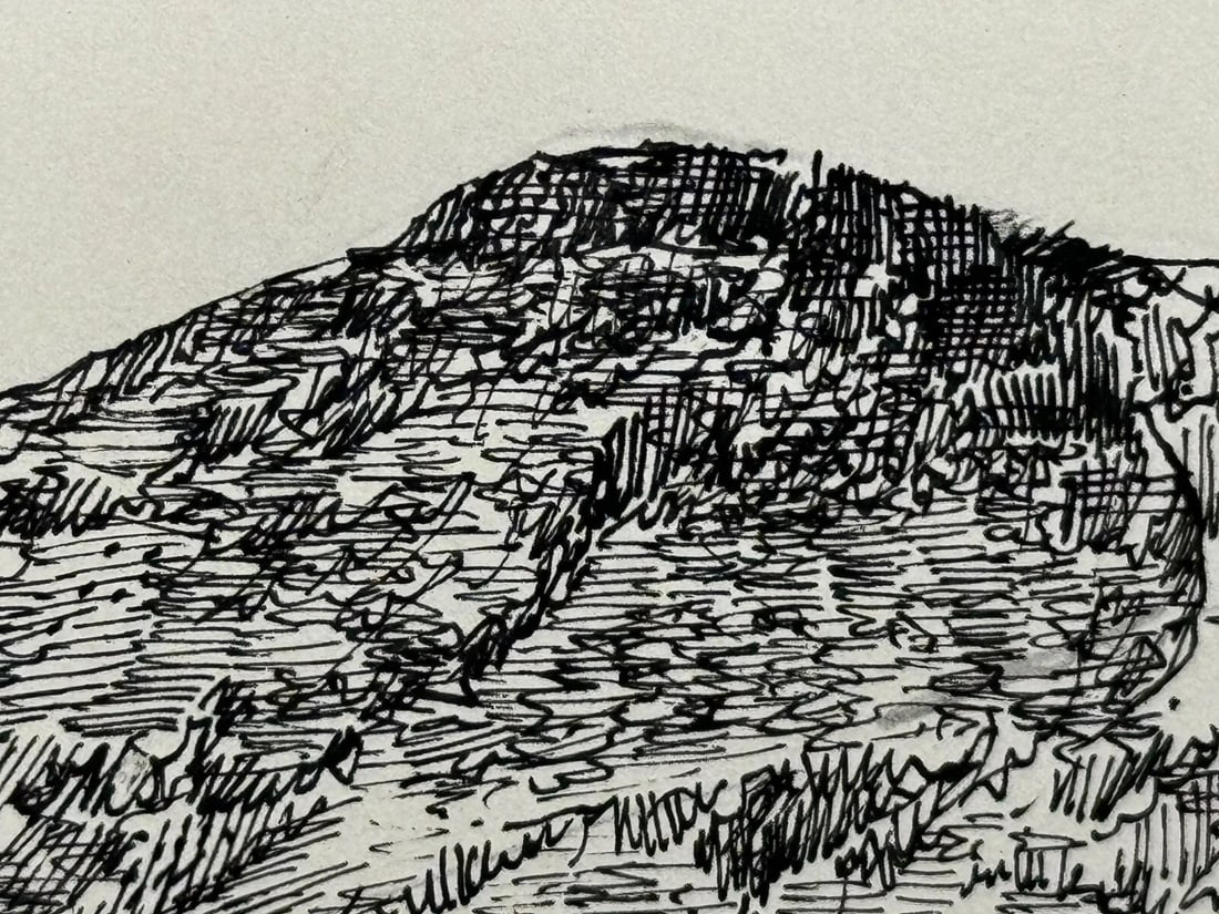 Pen Ink Drawing Low Fell From Lanthwaite Hill Lake District by Alfred Wainwright - 17
