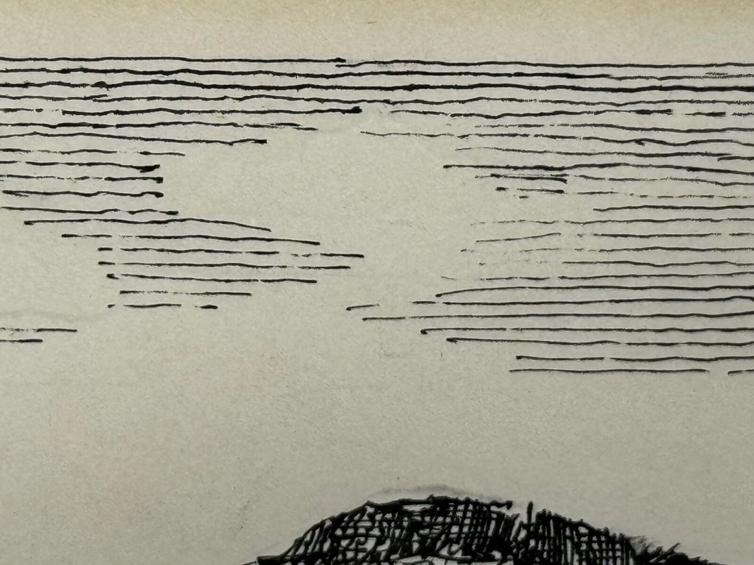 Pen Ink Drawing Low Fell From Lanthwaite Hill Lake District by Alfred Wainwright - 18