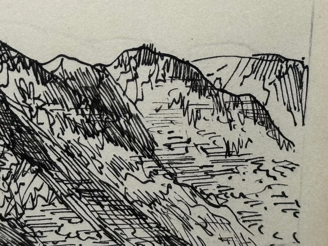 Pen Ink Drawing Low Fell From Lanthwaite Hill Lake District by Alfred Wainwright - 20
