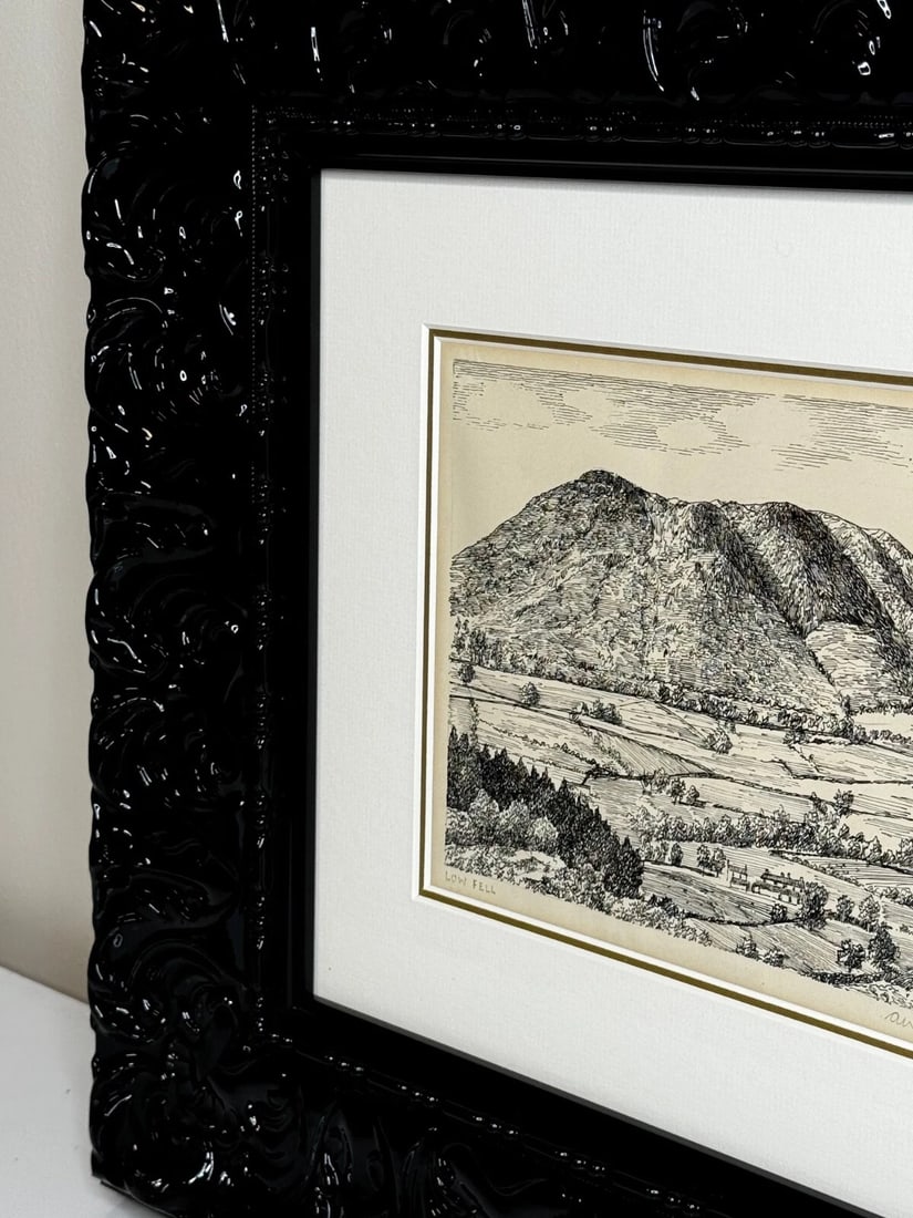 Pen Ink Drawing Low Fell From Lanthwaite Hill Lake District by Alfred Wainwright - 3