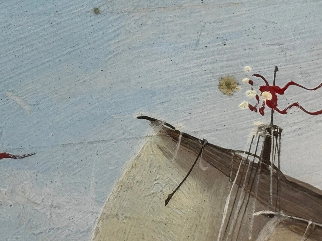 Inbound Junk At Mouth of Pearl River Hong Kong Attributed Ah Hee Studio C1914 - 20