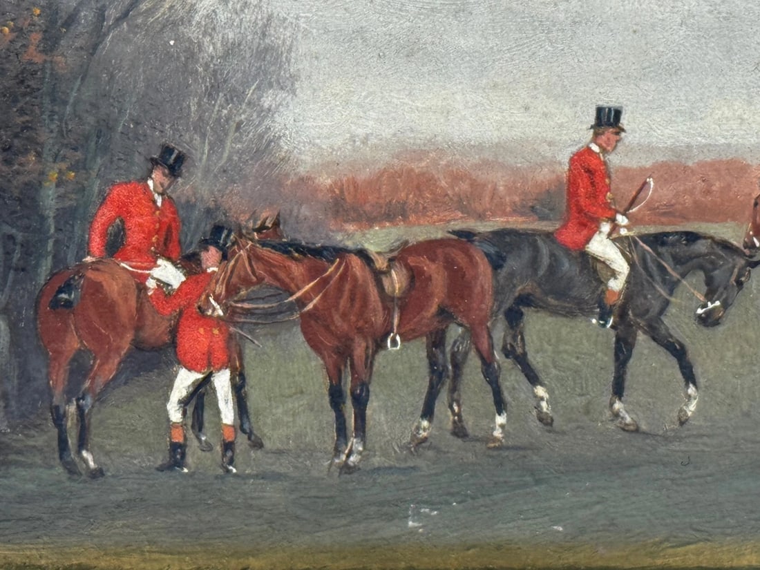 Victorian Painting The Meet (The Berkeley Hunt) c1880 By Charles Faulkner - 12