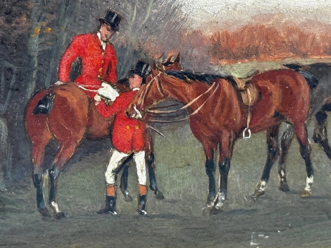 Victorian Painting The Meet (The Berkeley Hunt) c1880 By Charles Faulkner - 15
