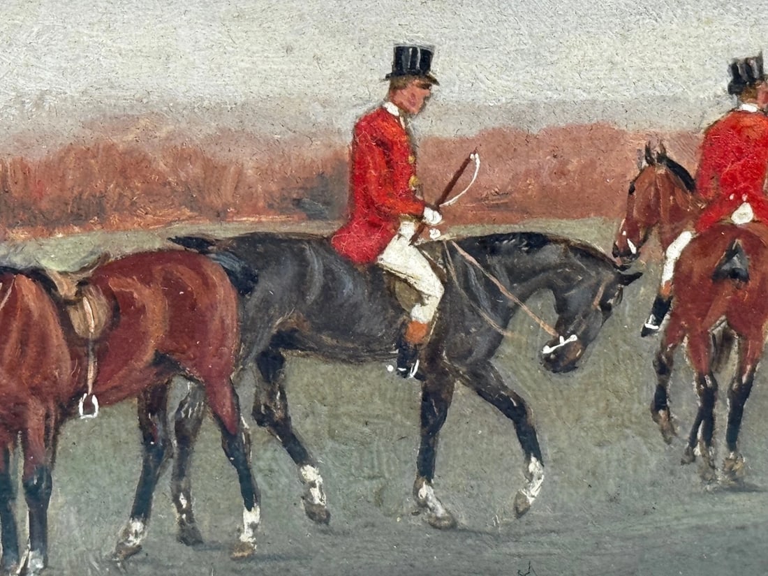 Victorian Painting The Meet (The Berkeley Hunt) c1880 By Charles Faulkner - 16