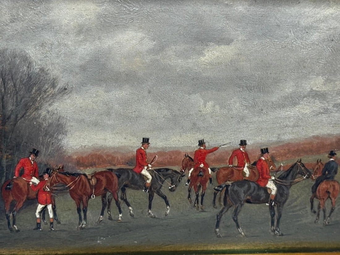 Victorian Painting The Meet (The Berkeley Hunt) c1880 By Charles Faulkner - 2