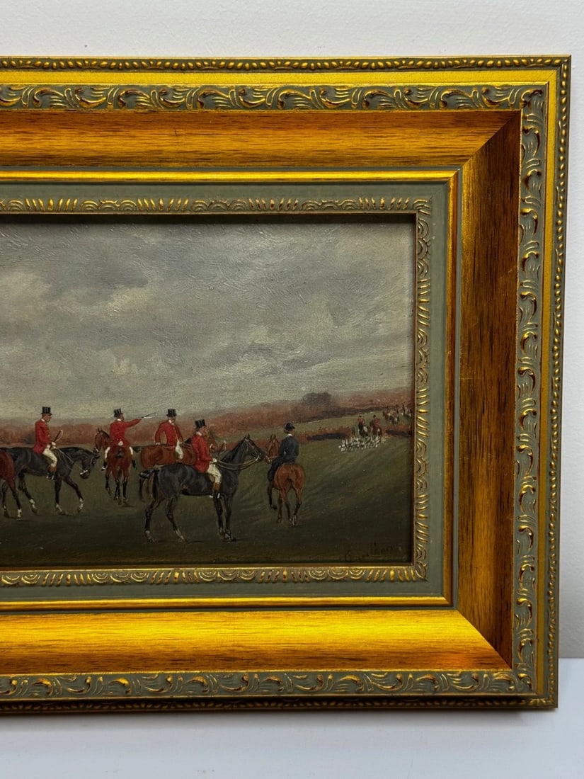 Victorian Painting The Meet (The Berkeley Hunt) c1880 By Charles Faulkner - 6