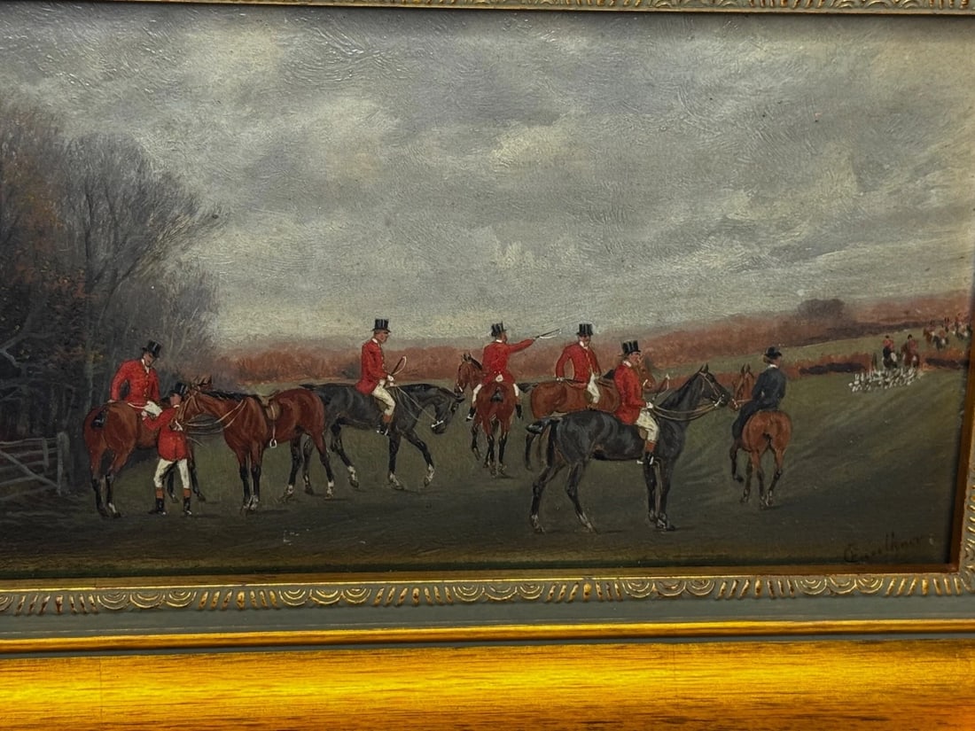 Victorian Painting The Meet (The Berkeley Hunt) c1880 By Charles Faulkner - 8