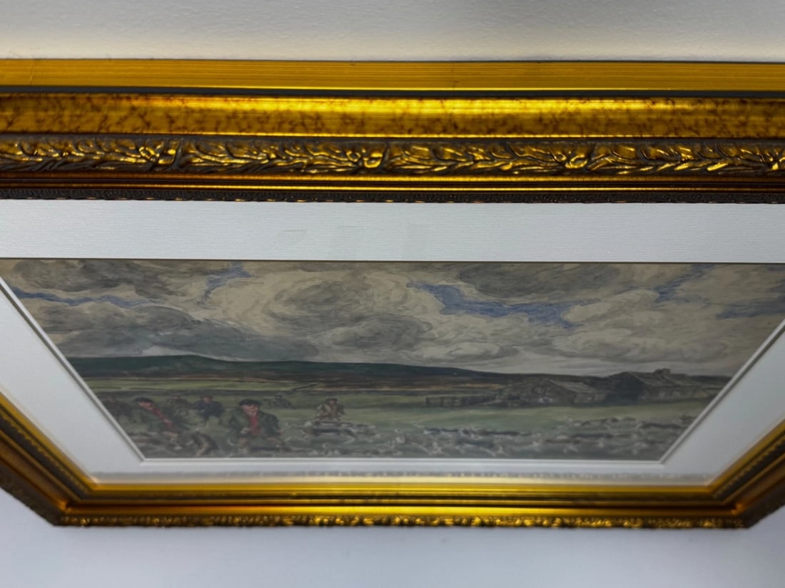 WW2 Hunting Masterpiece Painting – The Badsworth Hunt on Foot, Easingwold C1943 - 9