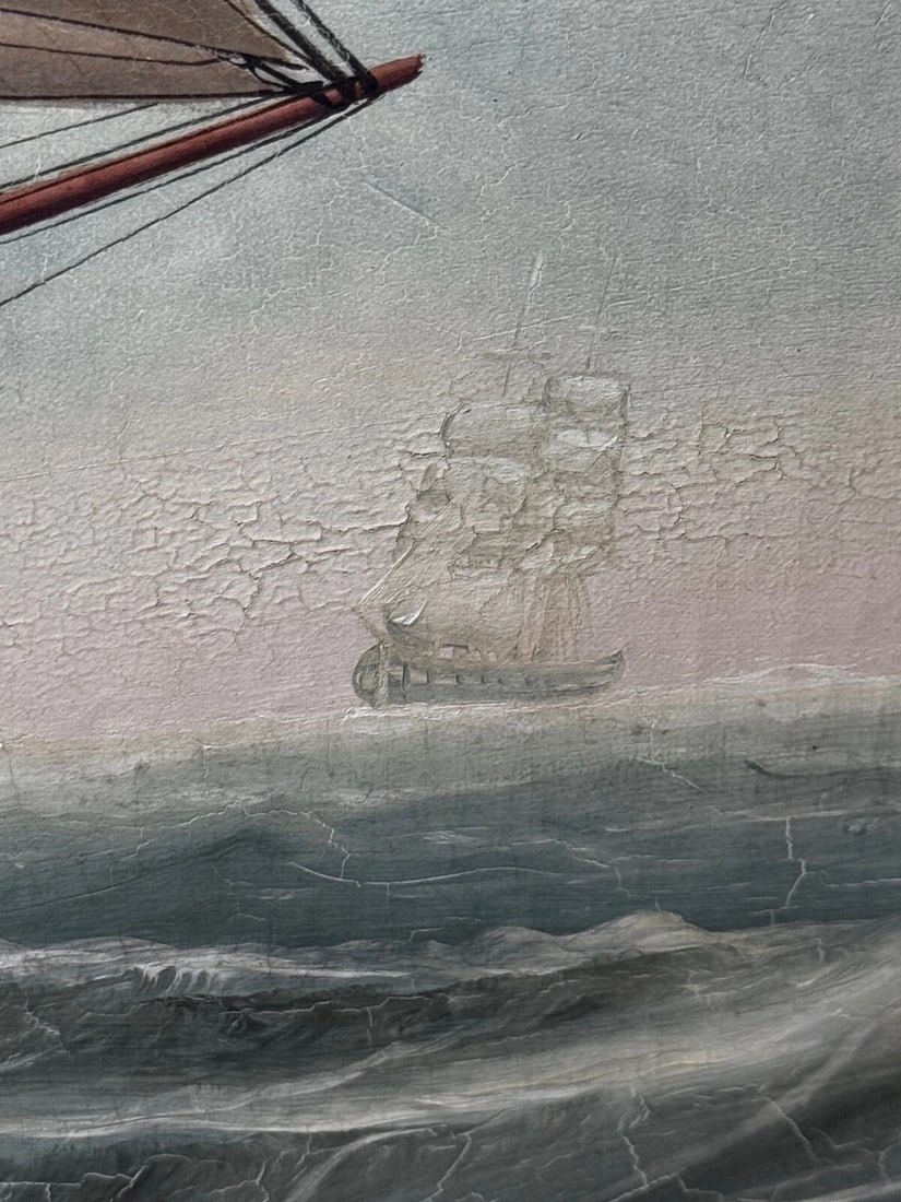 Victorian Oil Painting Wiscombe Park Ship Enroute to Australia John Blumer & Co - 15