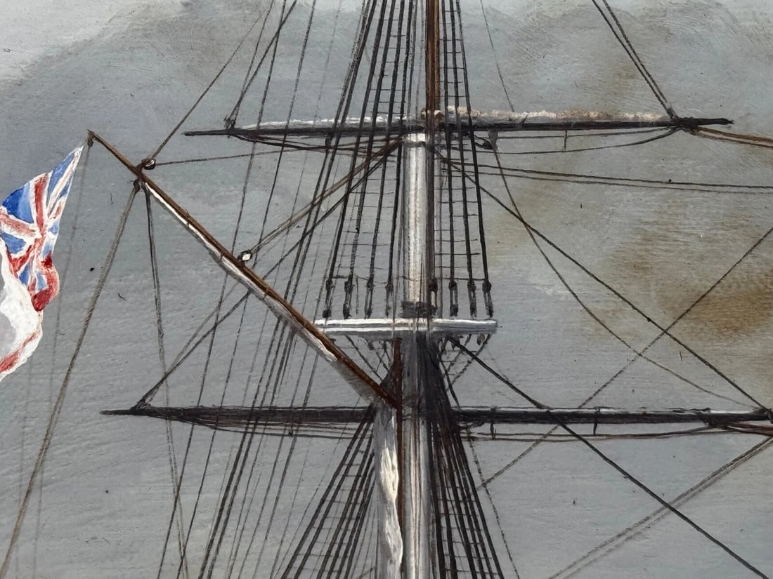 Large Marine Oil Painting HMS Warrior First Ironclad Ship By John Steven Dews - 19