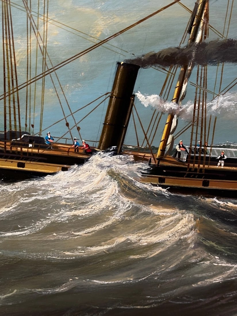 Large Historic Oil Painting SS Great Britain Steamship by Salvatore Colacicco - 11