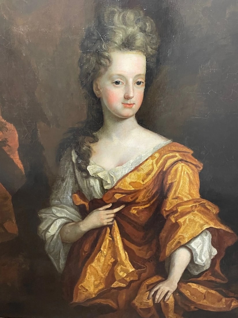 Huge Oil Portrait Elizabeth Countess Of Westmorland Circle Of Godfrey Kneller - 2