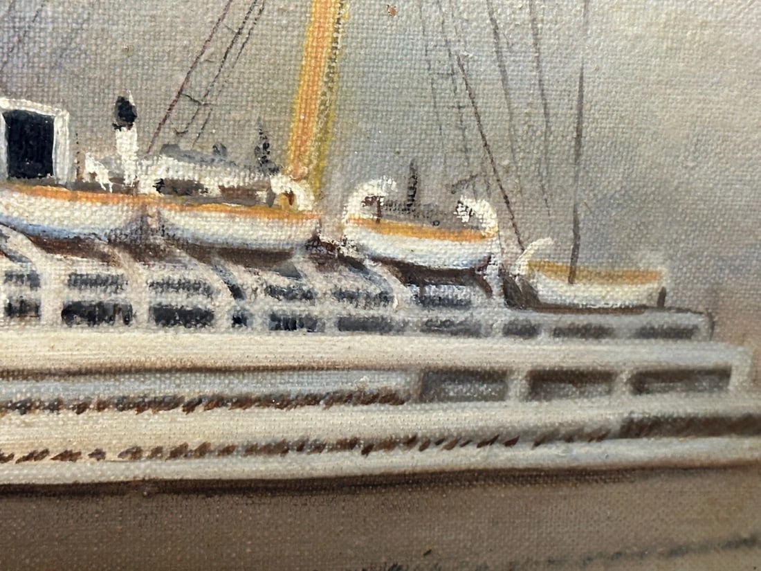 Painting RMS Queen Mary Ocean Liner Ship After Antonio Nicolo Gasparo Jacobsen - 14