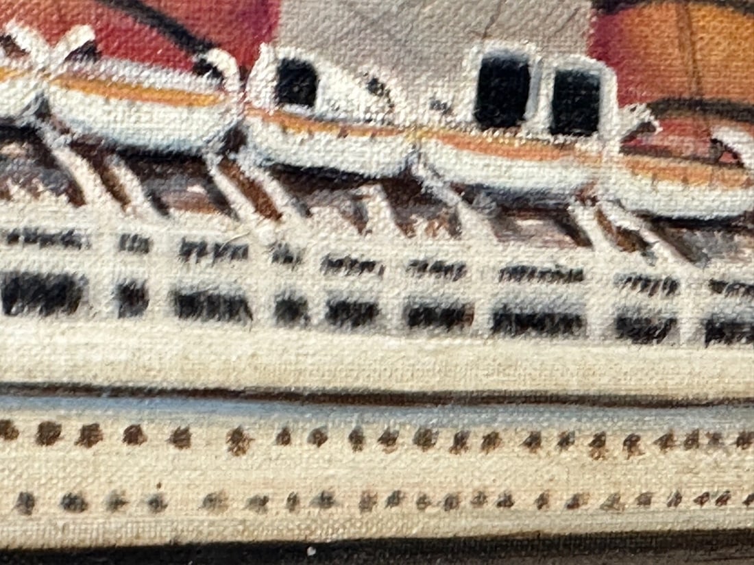 Painting RMS Queen Mary Ocean Liner Ship After Antonio Nicolo Gasparo Jacobsen - 17