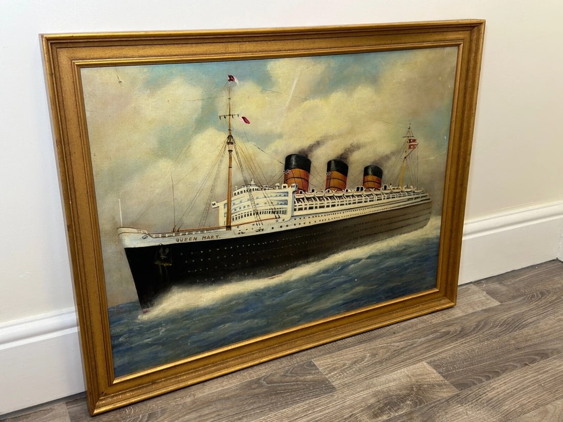 Painting RMS Queen Mary Ocean Liner Ship After Antonio Nicolo Gasparo Jacobsen - 20