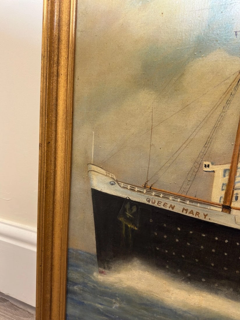 Painting RMS Queen Mary Ocean Liner Ship After Antonio Nicolo Gasparo Jacobsen - 5