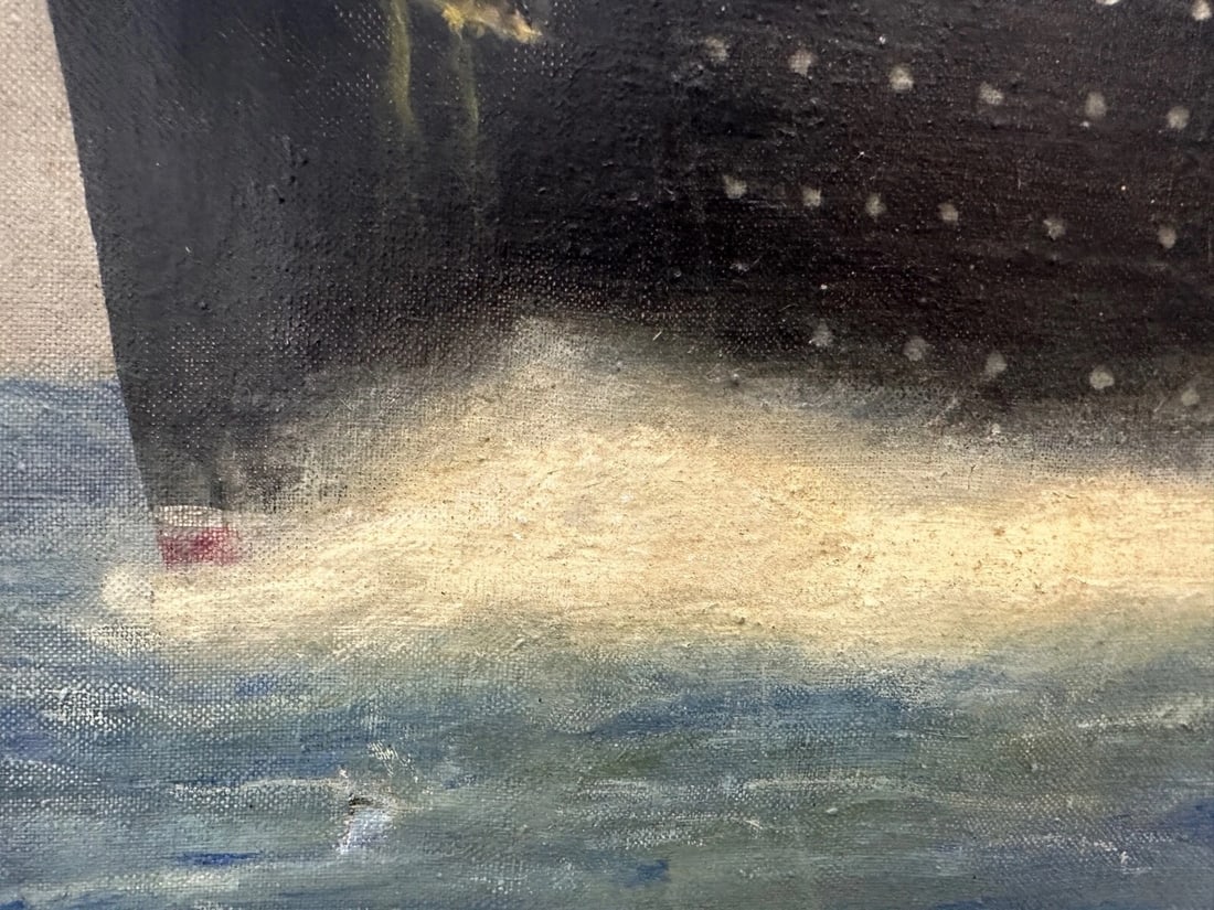 Painting RMS Queen Mary Ocean Liner Ship After Antonio Nicolo Gasparo Jacobsen - 9