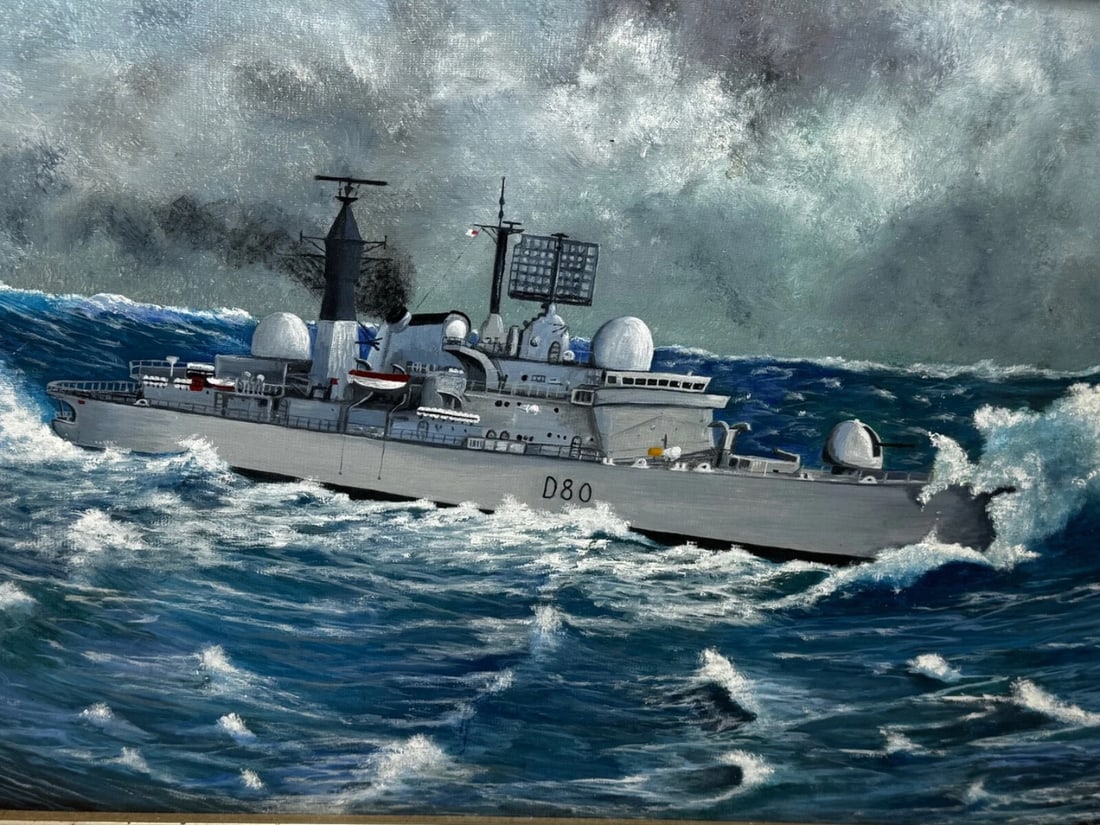 Moments Before the Exocet Storm HMS Sheffield Under Captain Salt Falklands War - 2